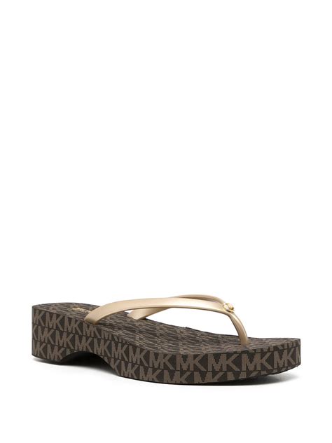 michael kors flip flops rot|Michael Kors platform flip flops.